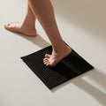 TYUU Black Small Bathroom Rugs, Non Slip Washable Bath Rugs Super Absorbent Bathroom Rug Thin Quick Dry Low Pile Bath Mats, Black 12''x12''