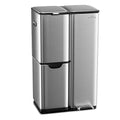 mVm 16 Gal 3 in 1 Kitchen Trash Can, Triple Compartment Garbage Can, Heavy Duty Anti Fingerprint Brushed Recycling Bin for Office Home