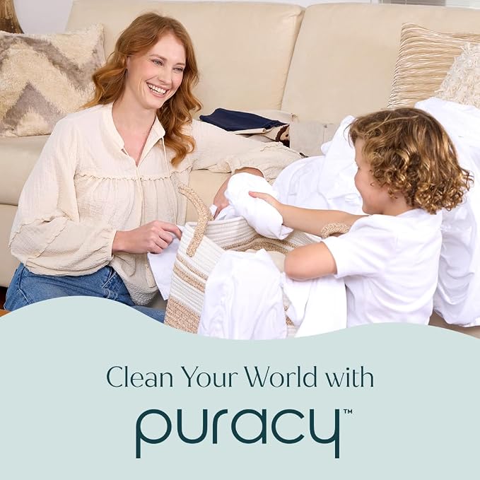 Puracy Laundry Detergent - Enzyme-Powered Liquid Laundry Detergent Concentrate, Natural Laundry Detergent Seen on TikTok, Non-Toxic (Free & Clear, 16 fl oz, 64 Loads)