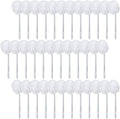 Zhehao 50 Pcs Toilet Bowl Brush Soft Swab Toilet Bowl Bulk White Reusable Long Plastic Handled Cleaners Scrubber Mop with Silk Cotton for Home Bathroom, 15 x 3 Inch, Without Cone Cup