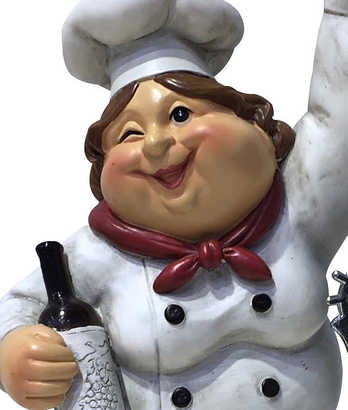 Chubby Female Chef Corkscrew Bottle Opener and Stand