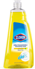 Clorox Ultra Concentrated Liquid Dish Soap with OXI, Lemon Scent - Bleach-Free Dermatologist Tested Dishwashing Detergent That Powers Through Grease and Lifts Stains, 26 Fl Oz