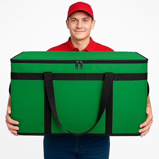 Bodaon 3-Pack Insulated Food Delivery Bag, XXXL Pizza Cooler Bags, Rideshare Delivery Bag, Thermal Cold/Hot Styrofoam Carrier for Catering/Shopping/Travel/Car, Warmer/Frozen