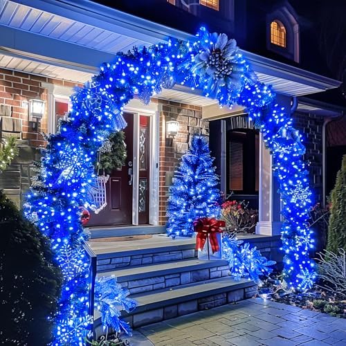 JMEXSUSS 150 LED Blue String Lights Indoor, Blue Halloween Lights Outdoor