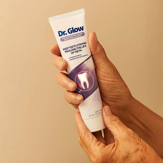 Dr. Glow Gingivitis Treatment Toothpaste for Elderly & Mid-Aged, Gum Repair for Receding Gums Hydroxyapatite Toothpaste, Periodontal Disease Treatment for Seniors, Fluoride Free Gum Disease Treatment