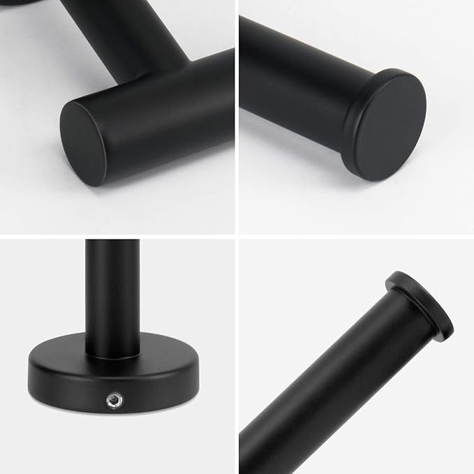 NearMoon Bathroom Toilet Paper Holder, Premium SUS304 Stainless Steel Rustproof Wall Mounted Toilet Roll Holder for Bathroom, Kitchen (1 Pack, Matte Black)