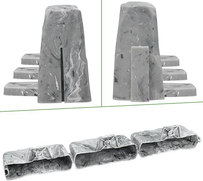 Landscape Edging Garden Edging Border Faux Stone Edging,91FT x 2.75 in Tall | Decorative Stone-Look Garden Border for Flower Bed Edging,Yard Edging,Lawn Trees and Gardens,w/ Anchoring Spikes,Gray