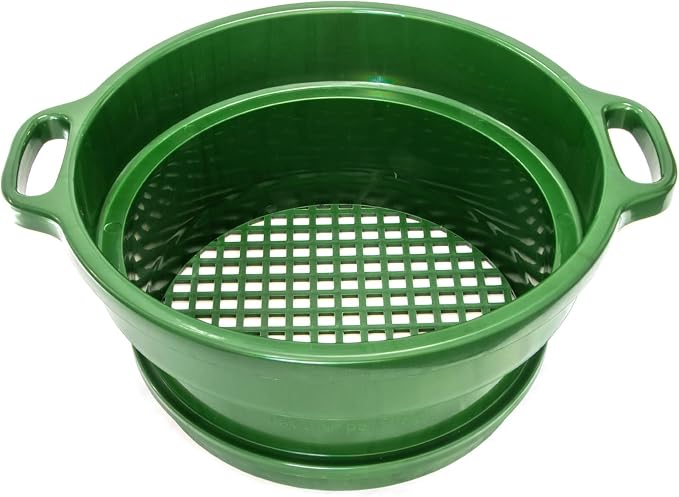 ASR Outdoor DEEP Stacking 1/2" Classifier Screen with Handles, Heavy Duty 5 Gallon Plastic Sifting Sieve