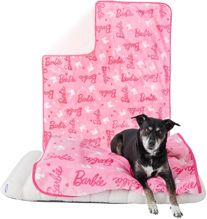 Barbie Waterproof Dog Bed Cover, Large 50x60 Pet Blanket for Furniture Bed Couch Sofa, (Officially Licensed) by Franco