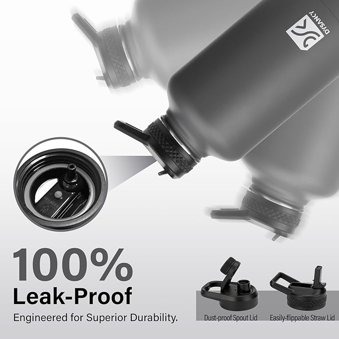 DYSANKY 64 oz Insulated Water Bottle | Upgraded Thickened Stainless Steel Water Jug for Gym and Hiking with Straw, Carrier Bag, Handle Strap | BPA-Free 64 oz