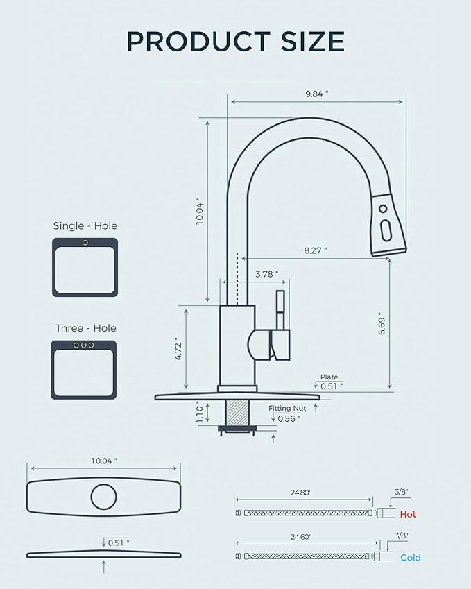FORIOUS Kitchen Faucet with Pull Down Sprayer, Brushed Nickel, Bar High Arc Single Handle Traditional 3 Modes Stainless Steel Faucet for Kitchen Sink Farmhouse RV Laundry Camper