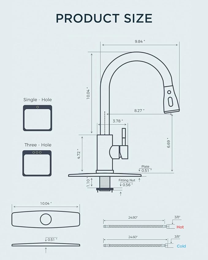 FORIOUS Kitchen Faucet with Pull Down Sprayer, Chrome, Bar High Arc Single Handle Traditional 3 Modes Stainless Steel Faucet for Kitchen Sink Farmhouse RV Laundry Camper