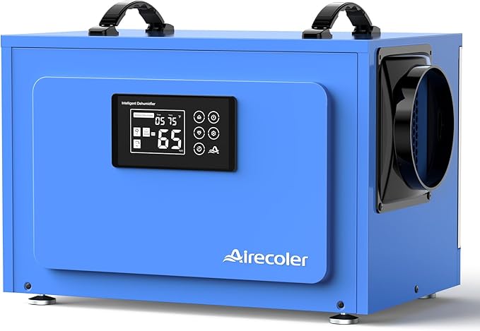 125 Pints Commercial Dehumidifier for Crawl Spaces & Basements with Drain Hose, Industrial Grade Water Damage Restoration for up to 6,000 sq ft, Auto Defrost, Memory Starting