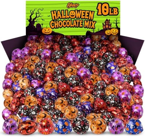 Halloween Chocolate Mix 10 lb Box, Assorted Foil Wrapped Milk Chocolate