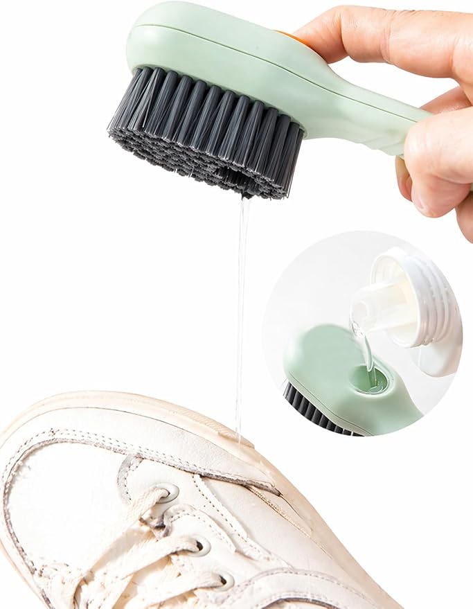SODEF Shoe Cleaning Brush with Detergent Dispenser for Sneakers and Boots, Practical Cleaning Tool, Washable, One Size