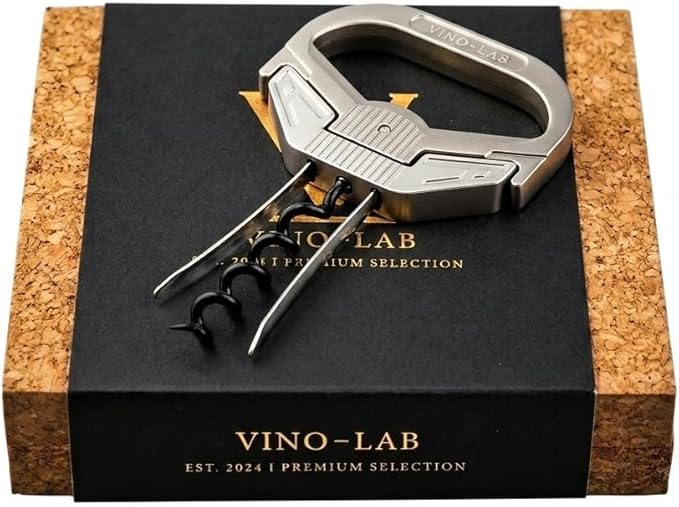 VinoLab Ah So Wine Opener, Two-Prong Cork Remover for Vintage Bottles and Delicate Old Corks, Sommelier Style Cork Extractor with Protective Cover and Gift Box