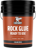 Liquid Rubber Rock Glue for Landscaping - Pea Gravel Stabilizer, 5 Gallon | Professional Grade, Outdoor, Ready to Use - Clear Drying, Permeable, Water-Based for Stone & Pea Gravel, 50 sq ft/Gal