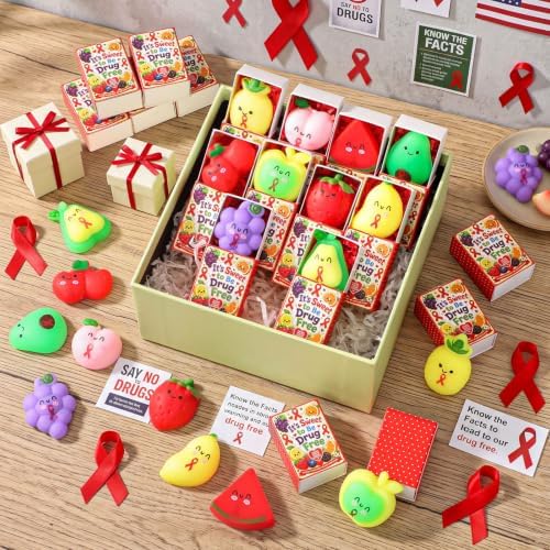 50 Sets Red Ribbon Week Gifts Drug Free Party Favors with Boxes