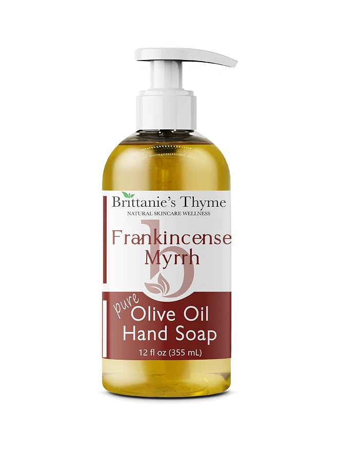 Brittanie’s Pure Castile Liquid Soap Refill, Frankincense, 12 Ounce | Dish Soap, Hair & Body, Home, Gentle and Pure, Made with Natural Luxurious Oils, Vegan & Gluten Free Non-GMO