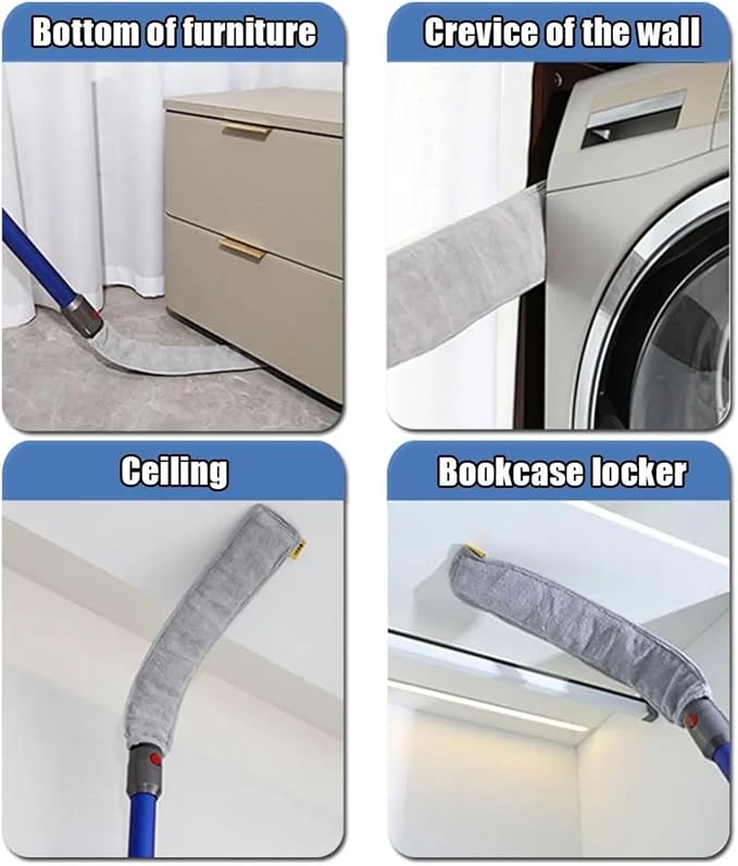 Flat Suction Head Brush Crevice Cleaning Cloth Compatible for Dyson V8 V10 V11 V15 Vacuum Cleaner Part Accessory Tool Bendable Washable(V10slim V12slim)