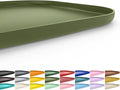 SMILOOL Waterproof Silicone Pet Food Mat with Raised Edge for Dog & Cat | 22" x 14" Non-Slip Pet Feeding Mats with Lip for Food & Water Bowl, Food Grade, Easy Cleaning, Light Olive Green