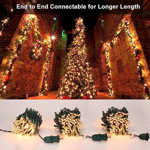 Brizled Incandescent Christmas Tree Lights, Clear White, 21 ft, 100 Count