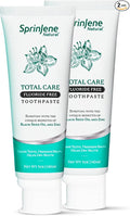 SprinJene Natural Total Care Fluoride Free Toothpaste – Patented Formula with Black Seed Oil & Zinc – Dry Mouth Toothpaste for Fresh Breath & Strong Teeth – Made in the USA (2 Pack)