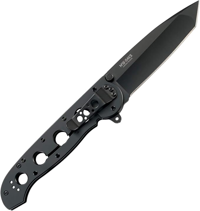 CRKT M16-04KS Folding Knife with Frame Lock: 12C27 Plain Edge Blade, Stainless Steel Handle, Reversible Pocket Clip, M16-04KS