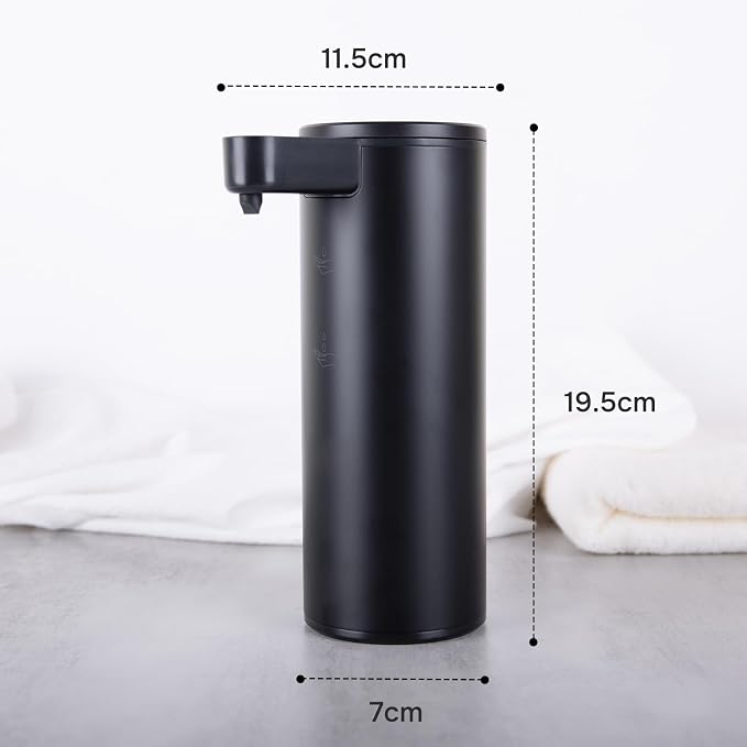 Automatic Soap Dispenser Stainless Steel with Sensor Infrared Soap Dispenser Electric IPX5 Waterproof USB-C Charging Motion Sensor for Kitchen & Bathroom Black, 9oz