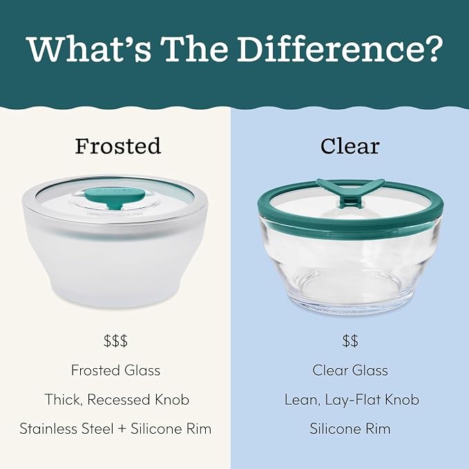 Anyday 4-Piece Medium Glass Food Storage with Lids (Clear Blueberry) | Plastic-Free Meal Prep, Microwave Cookware, Stackable Airtight Container, Vented Lid, Microwave-Safe Reheating