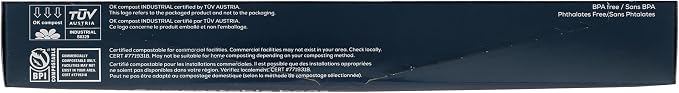 BioBag 100% Certified Compostable Resealable Food Storage Bags, 180 Count, Gallon, Perfect for Refrigerator or Freezer