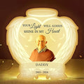 WANDER PRINTS Personalized Custom Shaped Photo Light Box - Memorial Keepsake, Father’s Day Remembrance Gift Idea, LED Night Light, Sympathy Tribute Decor - Custom Photo Always Shine In My Heart
