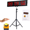 Fitness Timer with Stopwatch Button, Suitable for School/exam/Home Exercise/Gym/Gym SMAHEAT Electronic Fitness Timer (4.0 inch six bit All red PC Transmission Model)
