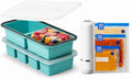 Silicone Freezer Trays Bundle with Vacuum Sealer & 30 Bags | Meal prep bundle, Handheld vacuum sealer, 30 reusable bags, 1-cup & 2-cup silicone freezer trays, Stackable alloy frame