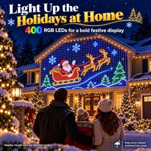 Smart Animated Christmas Tree Lights - App Control, DIY Pixel Light Show (1m*1m)