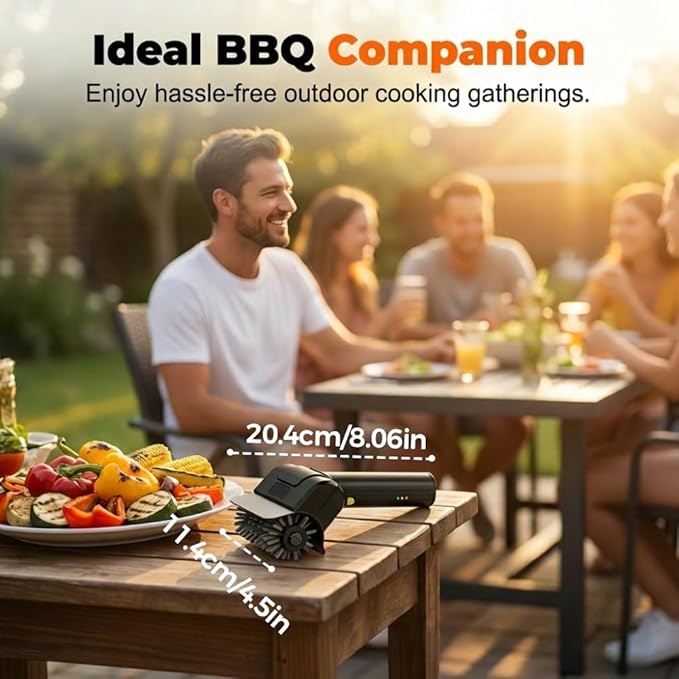 Electric Grill Brush for Outdoor Grill, 2026 New BBQ Cleaning Brush, Portable Cordless Grill Scrubber for Backyard BBQ, Durable Rotary Grill Cleaner for Gas Charcoal Grates