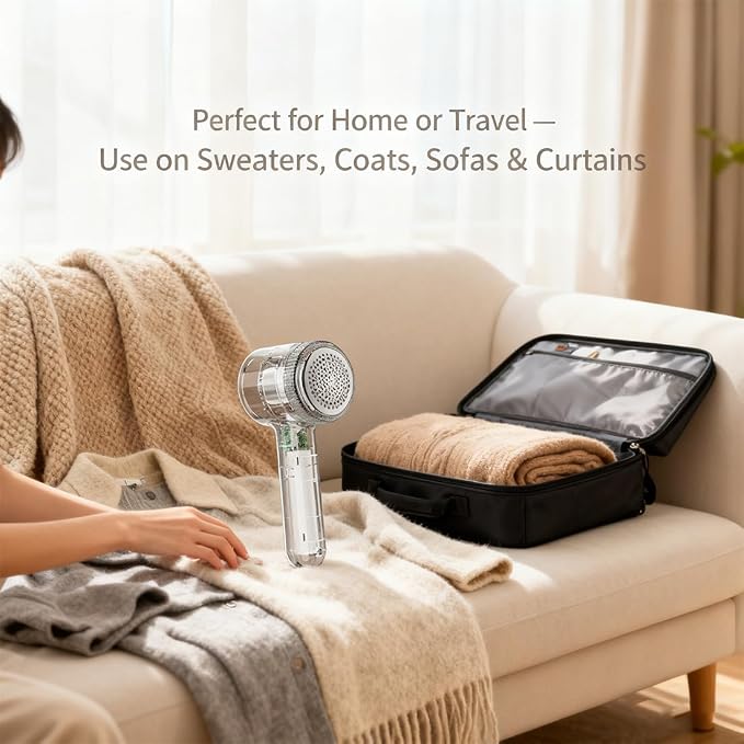 Sweater Shavers to Remove Pilling, 2026 New Lint Shaver for Clothing, Transparent Couch Pilling Remover Electric, Rechargeable Depiller Fabric Shaver for Clothes Couch Pilling (3pcs)