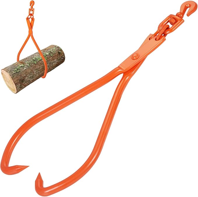 VEVOR Heavy Duty Rotating Steel Lumber Skidding Tongs, 32 inch 2 Claw Log Lifting Tongs, 1543 lbs/700 kg Loading Capacity