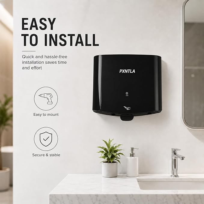 Hand Dryer, 12-15 Seconds Fast Dry Hands, 100-130V Voltage, Bottom Hot & Cold Air Switch, IPX1 Waterproof & 60s Overheat Protection