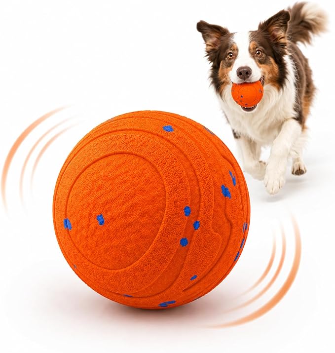 Interactive Dog Toy Ball - Automatic Self-Moving Bouncing Smart Dog Ball with E-TPU Chewproof Material, Motion-Activated 2 Modes, USB Rechargeable, IPX7 Waterproof for Small Medium Large Dogs