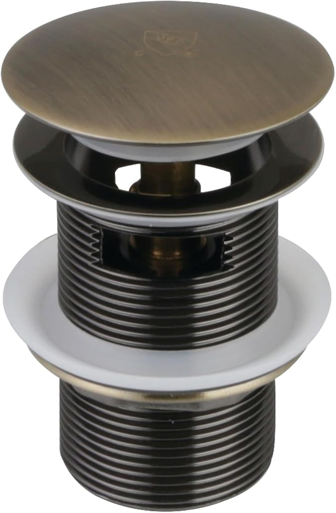 Kingston VTDESHOEAB Toe-Touch Tub Drain with Overflow, Antique Brass
