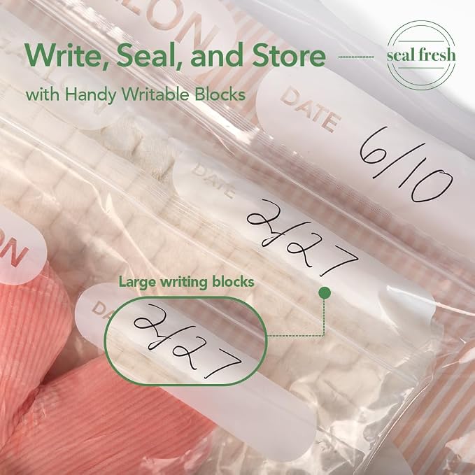Seal Fresh 5 Gallon Large Plastic Storage Bags – 18" x 24" (90 Count) – Reusable XXL Extra Large Clear Jumbo Zip Bags with Sealable Zipper Top For Clothes, Travel, Moving