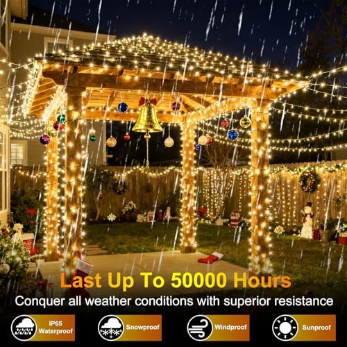 1500 LED 470FT Christmas String Lights, 12 Modes, Timer, Memory & Dimming