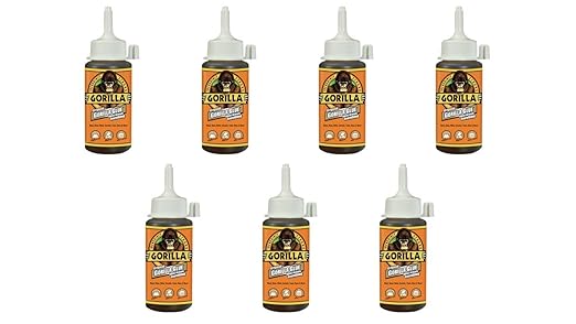Gorilla Original Waterproof Polyurethane Glue, 4 ounce Bottle, Brown, (Pack of 7)