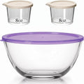 5 Quart Large Glass Mixing Bowl, Clear Large Salad Bowls Glass Big Mixing Bowls for Kitchen Storage