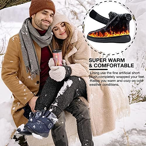 Aomigoct Women Winter Snow Boots: Fur Lined Warm Slip On Boots for Women Waterproof Booties Comfortable Outdoor