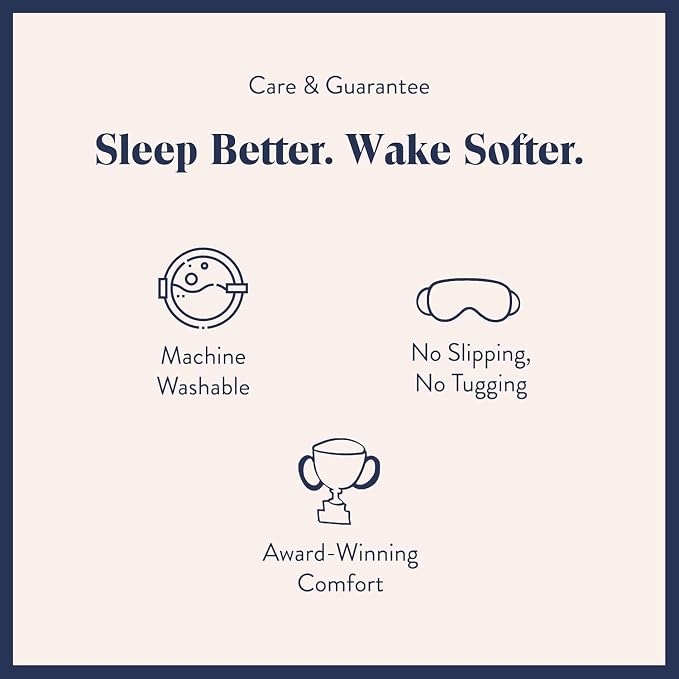 Brooklinen Silk Eye Mask for Sleeping – Ivory, 100% Mulberry Silk Sleep Mask with Soft Elastic Strap, Machine Washable, Breathable & Cool-to-the-Touch – Ideal for Sleeping & Traveling