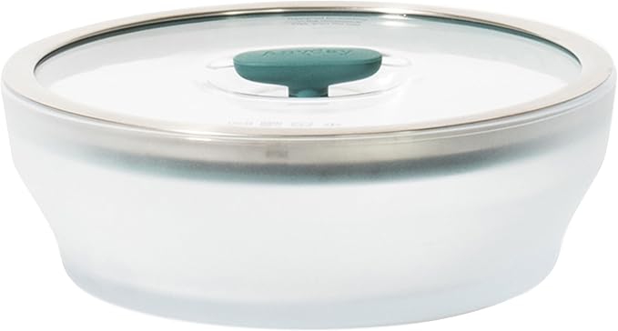 Anyday 7-Cup Glass Microwave Steamer (Kale) | Vegetable Steamer Bowl, BPA-Free, Vented Lid, Healthy Microwave Cooking Container, Broccoli, Veggies, Meal Prep