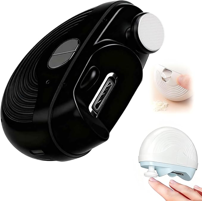 Electric Nail Clipper for Seniors, 3 Speeds Automatic Toe nail Clippers, Electric Nail Trimmer with Polisher, LED Light and Scraps Storage, Rechargeable Nail Grinders for Thin & Thick Toenails (Black)