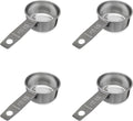 1/3 Cup Stainless Steel Measuring Cup | Sturdy Metal 80 ml | 80 cc | 3 oz | Single Cup for Wet and Dry Ingredients | Great for use as 1/3 Cup Dog Food Scoop - 4 PK